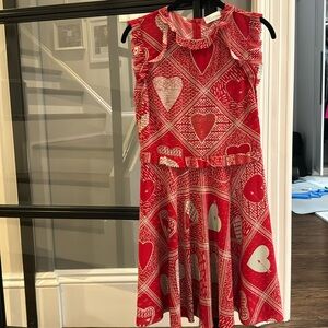 Red Valentino Heart Motif Skater Dress